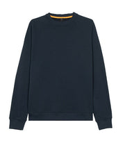 Front of mens navy organic cotton sweatshirt by Finisterre 