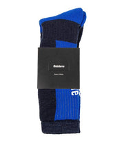 Navy blue technical walking socks made from hardy wool blend. Designed to keep your feet warm and protected outdoors.